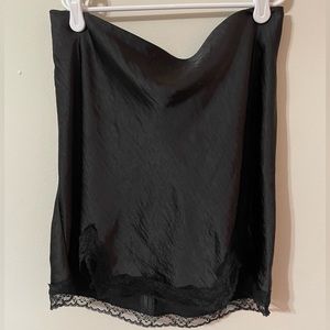 New Forever 21 Silk Skirt with Lace Trim